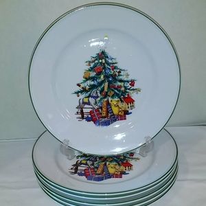 6 - 9 1/2" X-mas Dinner Plates